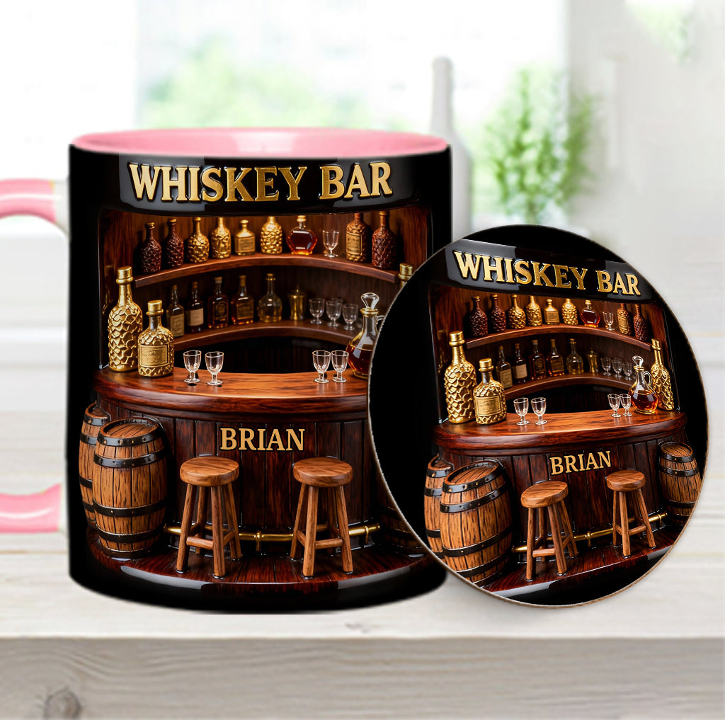 Bar à whisky - Mug et sous-verre personnalisés