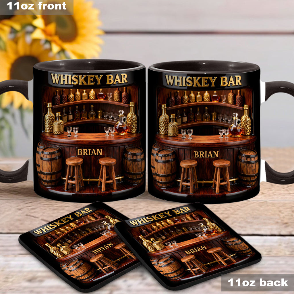 Bar à whisky - Mug et sous-verre personnalisés