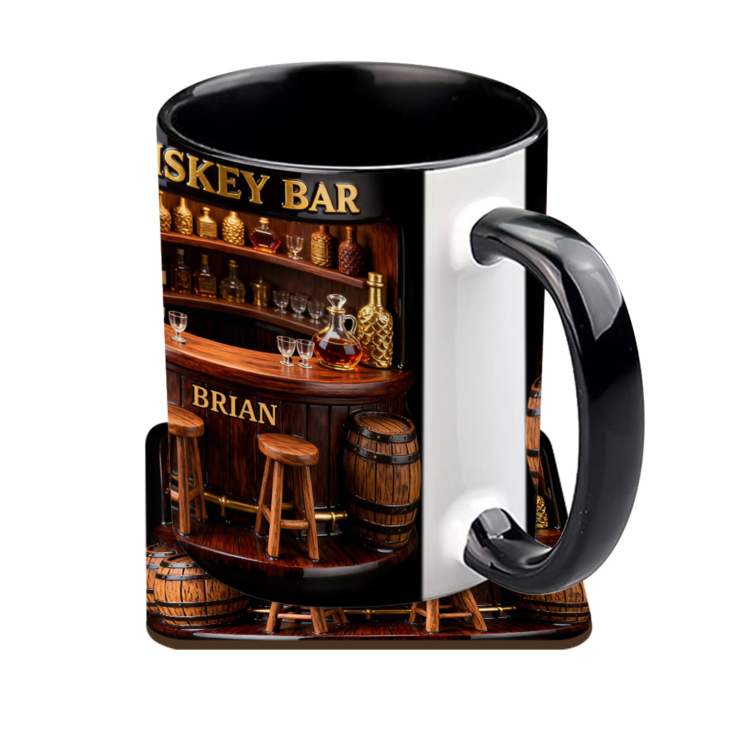Bar à whisky - Mug et sous-verre personnalisés