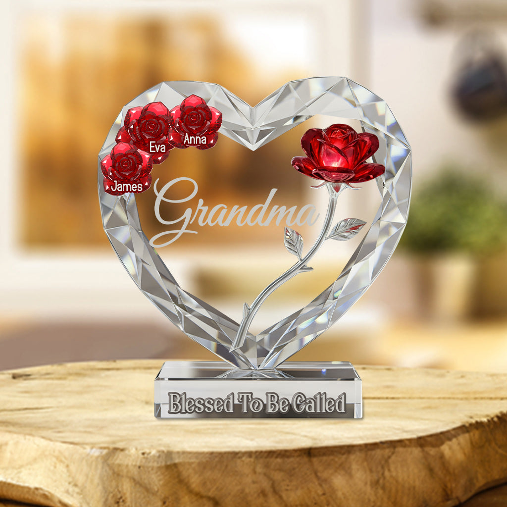 Blessed To Be Called Grandma - Personalized Grandma Custom Shaped Acrylic Plaque