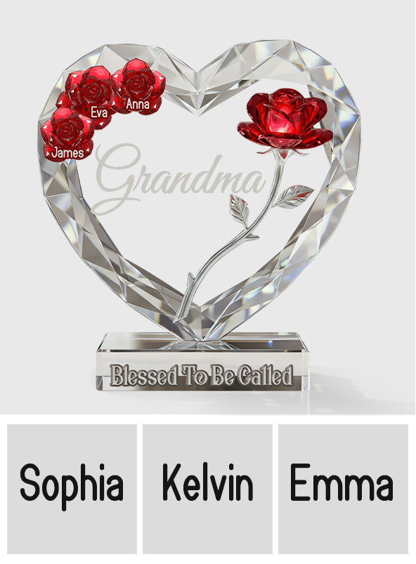 Blessed To Be Called Grandma - Personalized Grandma Custom Shaped Acrylic Plaque