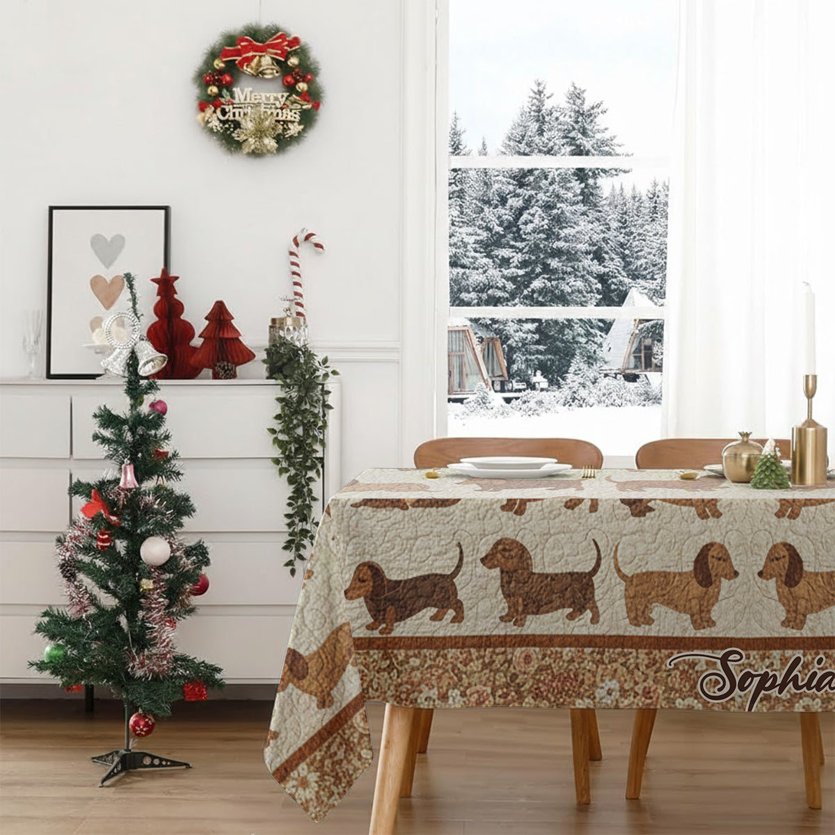 Nappe personnalisée « J’adore les teckels »