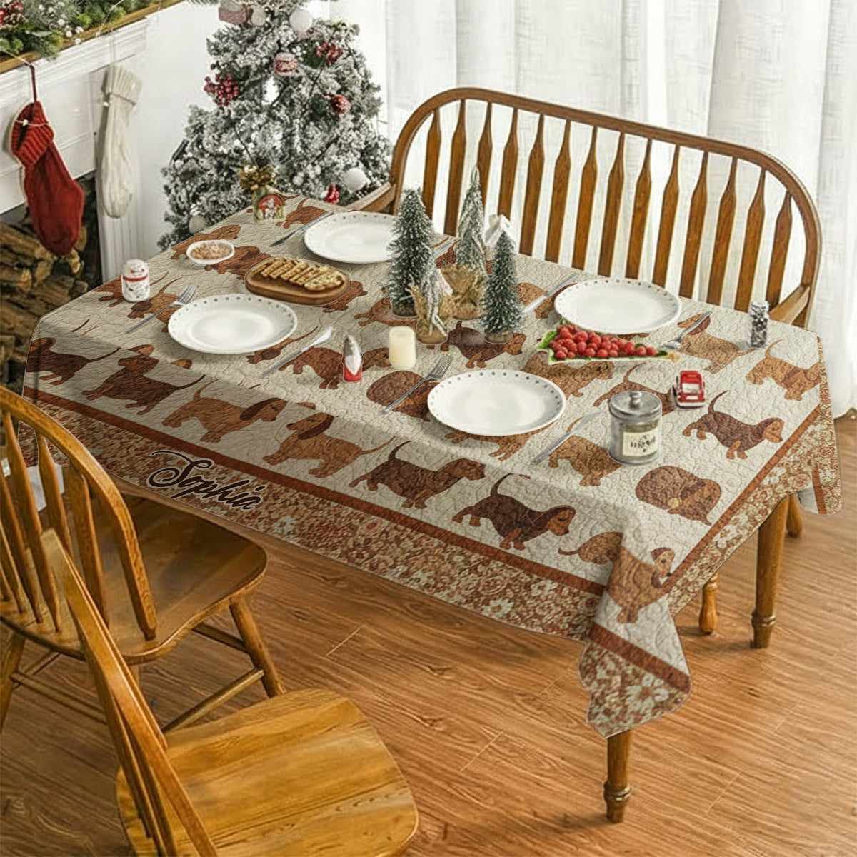 Nappe personnalisée « J’adore les teckels »