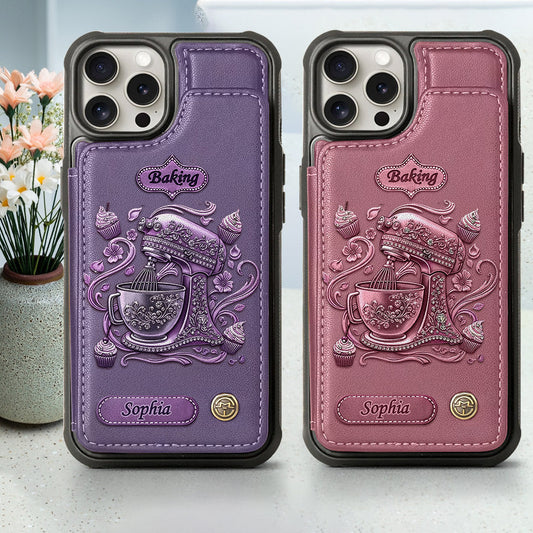 Passionné(e) de pâtisserie - Étui portefeuille personnalisé pour téléphone