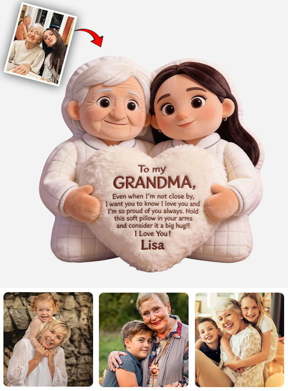 À ma grand-mère - Coussin personnalisé en fausse fourrure en forme de grand-mère