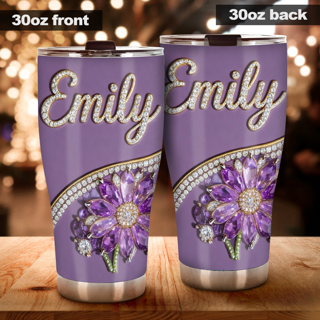Amour de soi - Cadeau pour elle - Tasse personnalisée avec fleur du mois de naissance