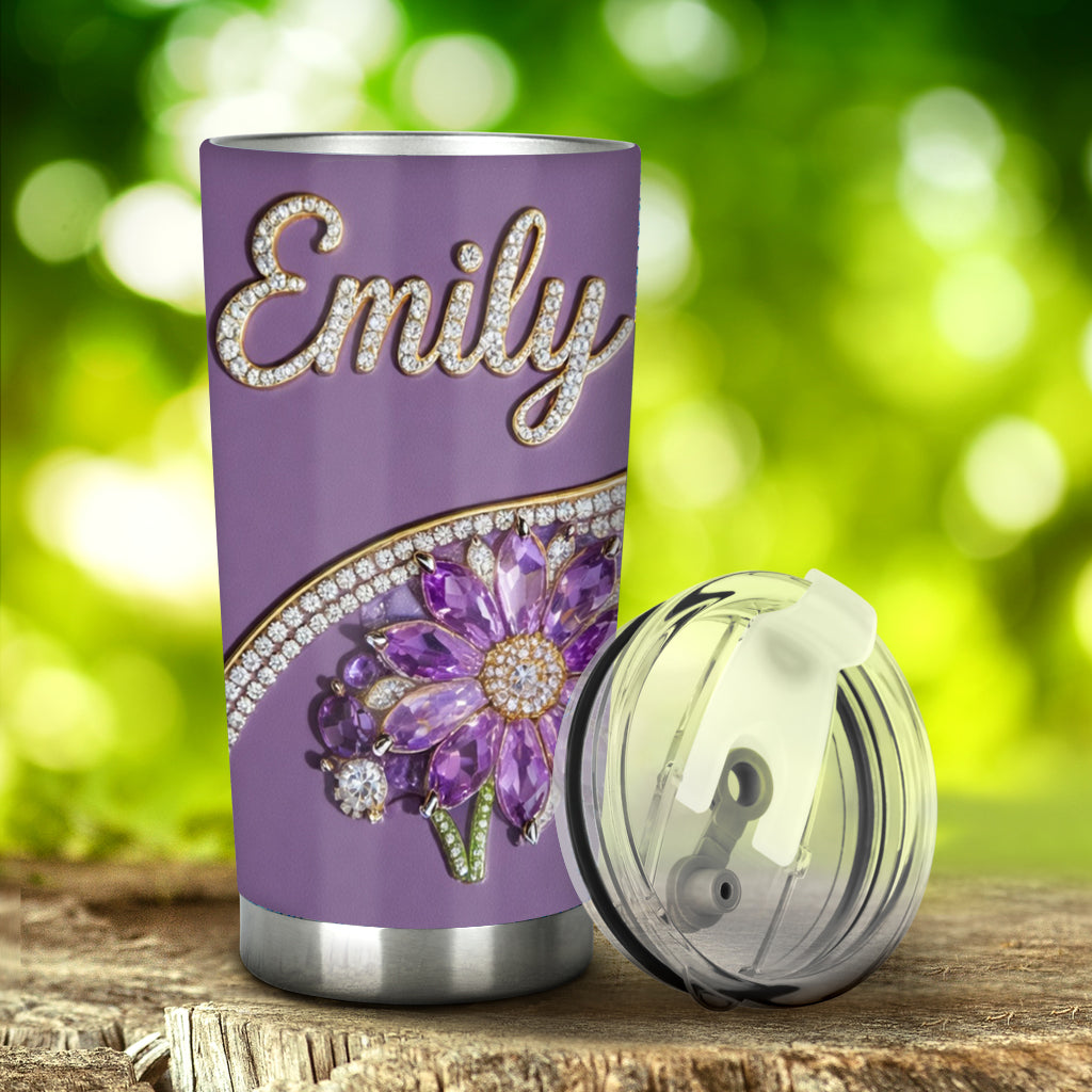 Amour de soi - Cadeau pour elle - Tasse personnalisée avec fleur du mois de naissance