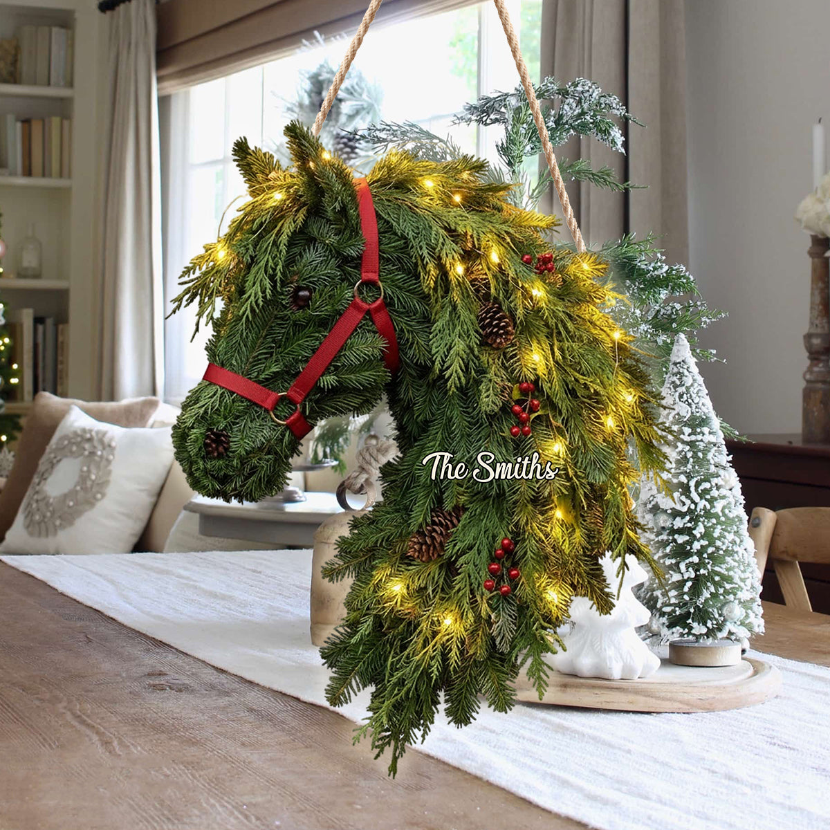 Horse Wreath - Personalized Horse LED Light Acrylic Sign