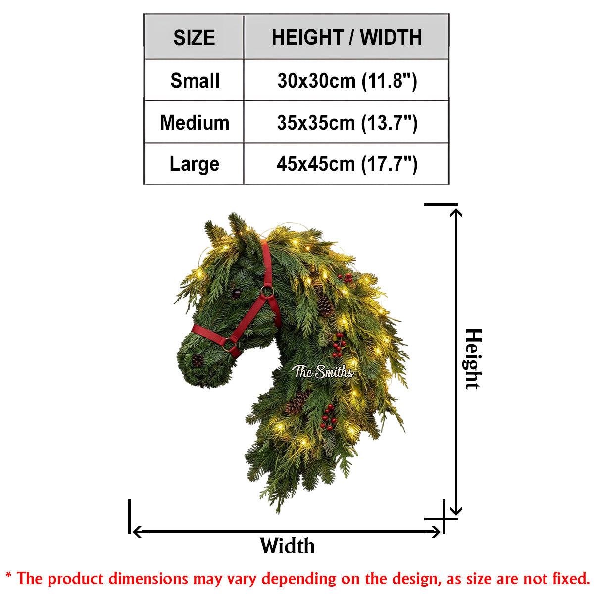 Horse Wreath - Personalized Horse LED Light Acrylic Sign