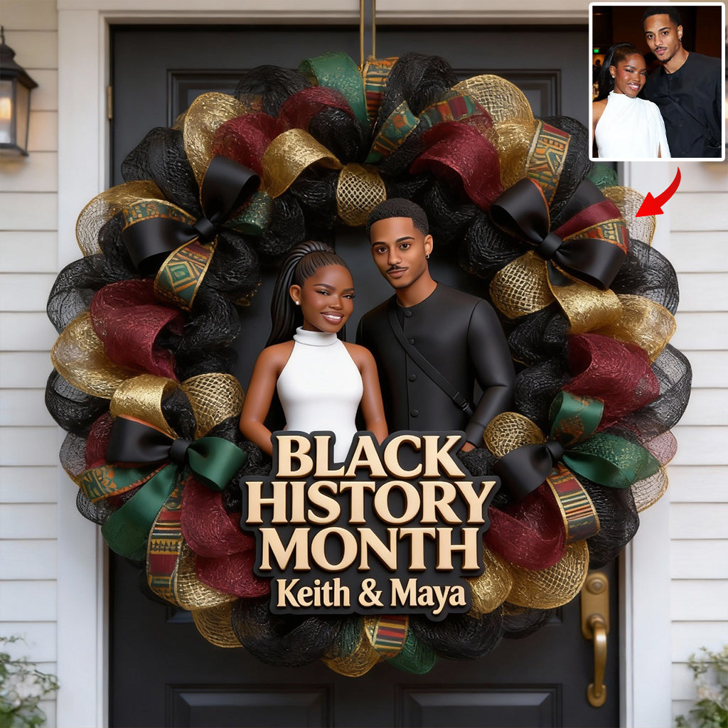 Célébrez le Mois de l'histoire des Noirs avec une décoration de porte personnalisée à partir de n'importe quelle photo - Panneau en bois personnalisé de forme afro-américaine