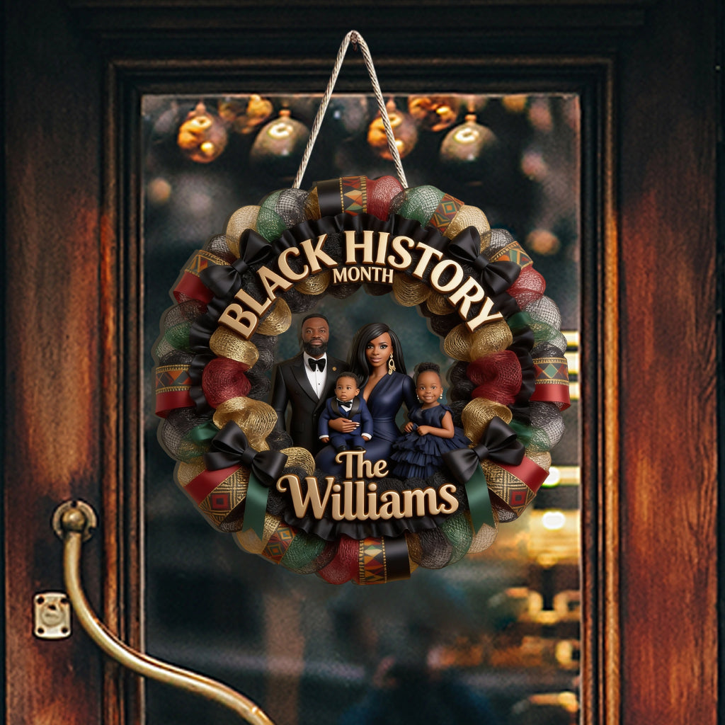 Célébrez le Mois de l'histoire des Noirs avec une décoration de porte personnalisée à partir de n'importe quelle photo - Panneau en bois personnalisé de forme afro-américaine