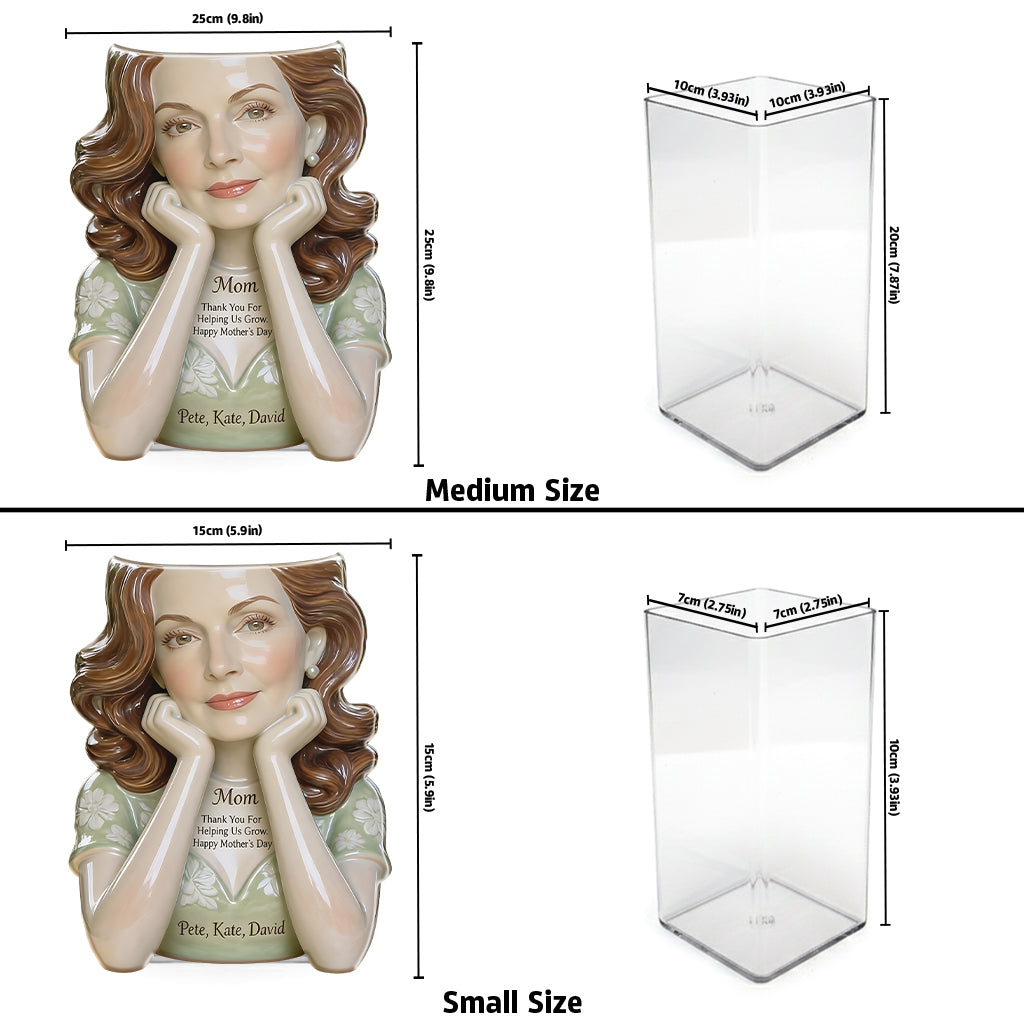 Thank You For Helping Me Grow - Personalized Mother Acrylic Pot