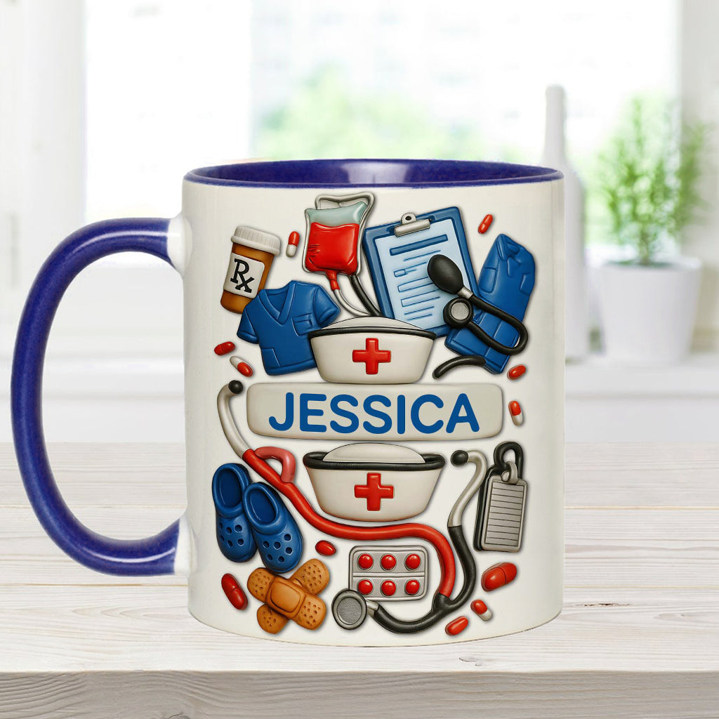 Les infirmières sont au cœur des soins de santé - Mug personnalisé à l'effigie d'une infirmière