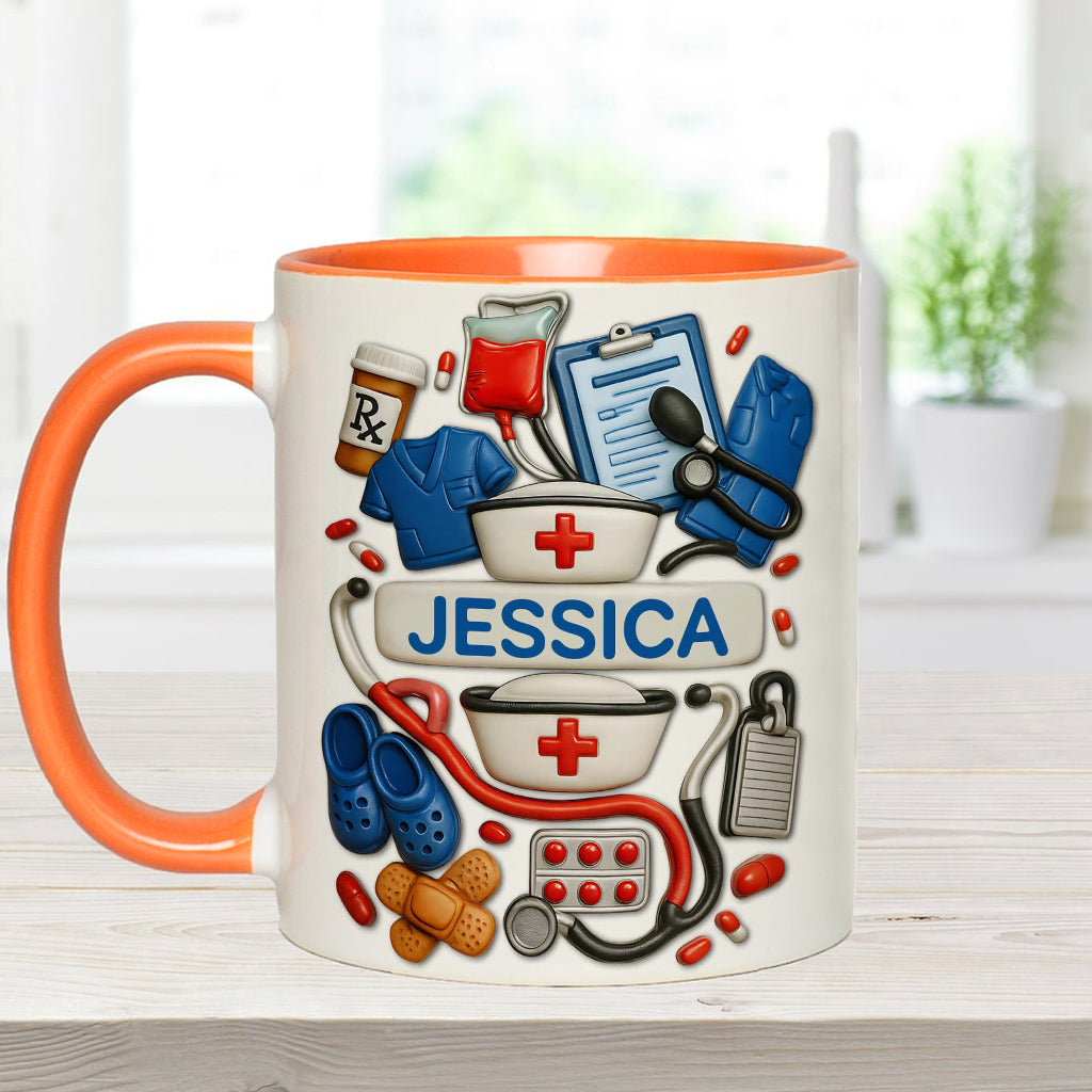 Les infirmières sont au cœur des soins de santé - Mug personnalisé à l'effigie d'une infirmière