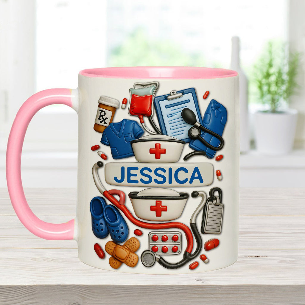 Les infirmières sont au cœur des soins de santé - Mug personnalisé à l'effigie d'une infirmière