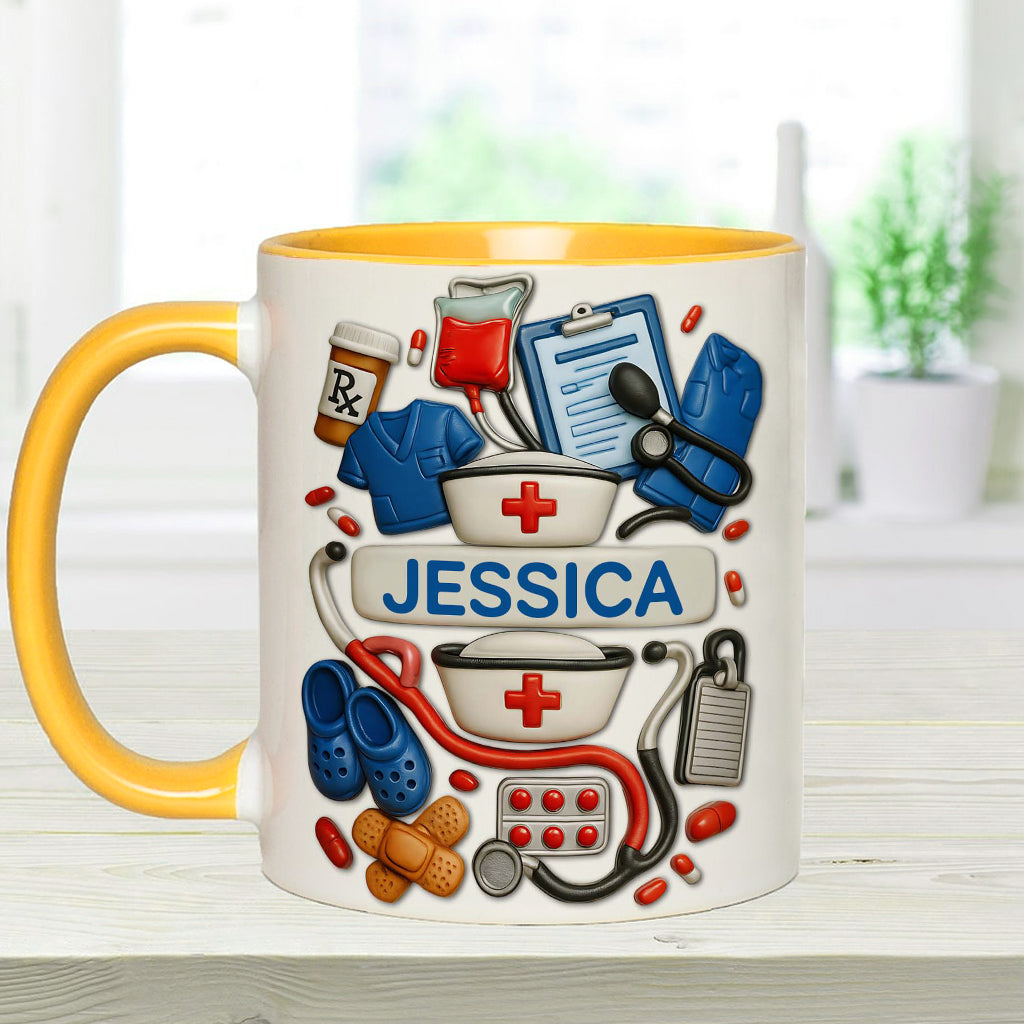 Les infirmières sont au cœur des soins de santé - Mug personnalisé à l'effigie d'une infirmière