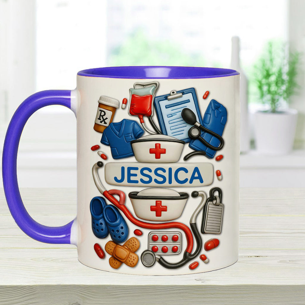 Les infirmières sont au cœur des soins de santé - Mug personnalisé à l'effigie d'une infirmière