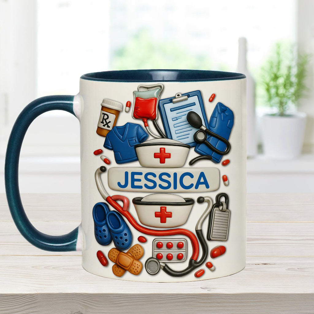 Les infirmières sont au cœur des soins de santé - Mug personnalisé à l'effigie d'une infirmière