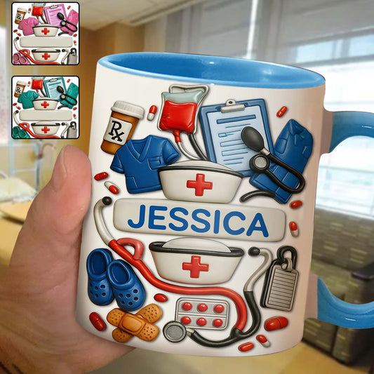Les infirmières sont au cœur des soins de santé - Mug personnalisé à l'effigie d'une infirmière