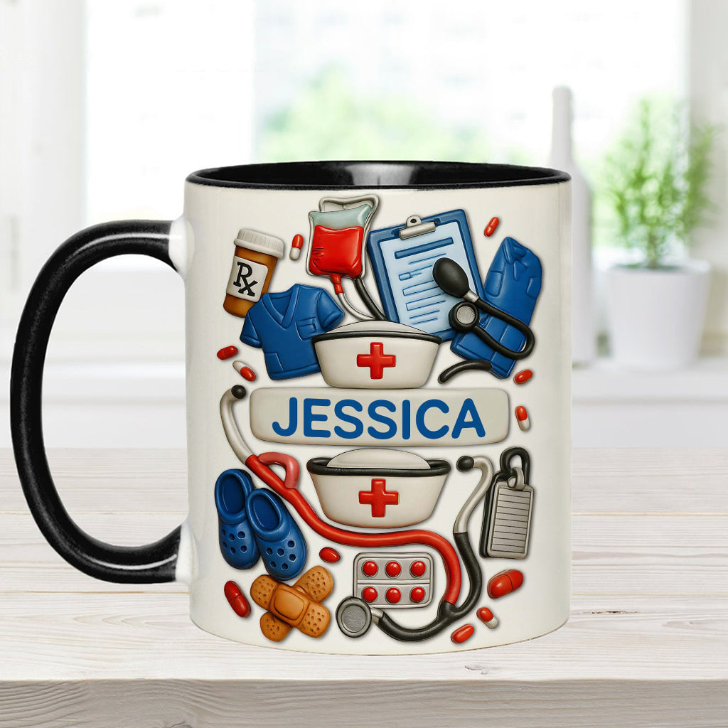 Les infirmières sont au cœur des soins de santé - Mug personnalisé à l'effigie d'une infirmière