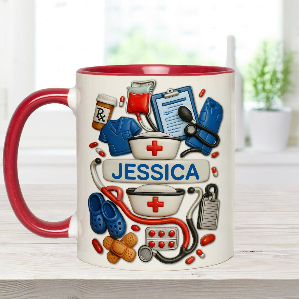 Les infirmières sont au cœur des soins de santé - Mug personnalisé à l'effigie d'une infirmière