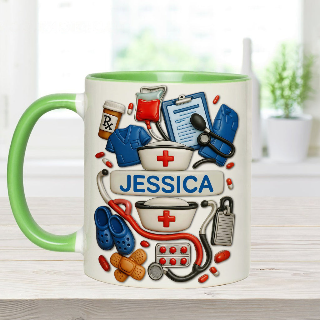 Les infirmières sont au cœur des soins de santé - Mug personnalisé à l'effigie d'une infirmière