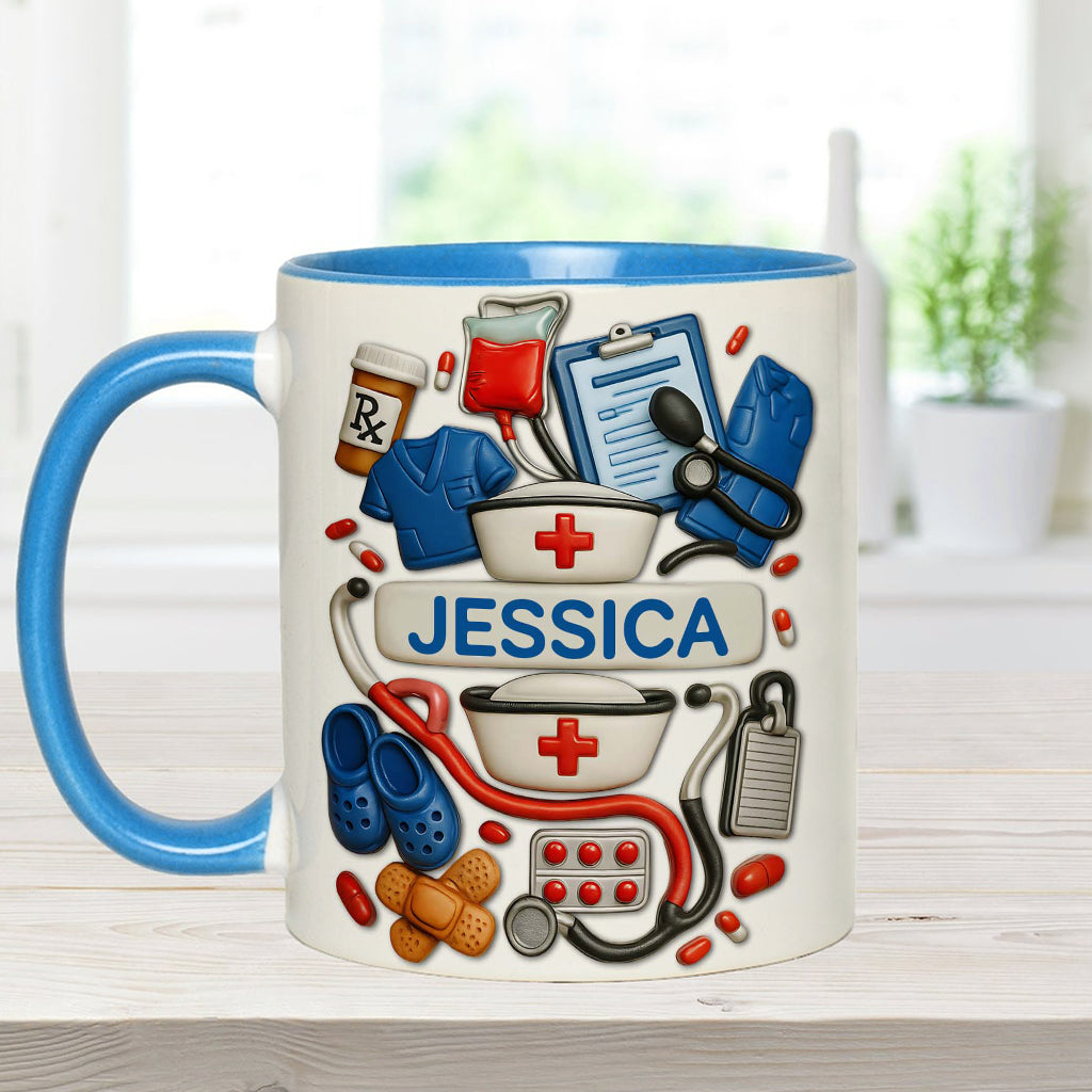 Les infirmières sont au cœur des soins de santé - Mug personnalisé à l'effigie d'une infirmière