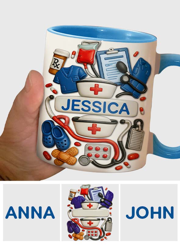 Les infirmières sont au cœur des soins de santé - Mug personnalisé à l'effigie d'une infirmière