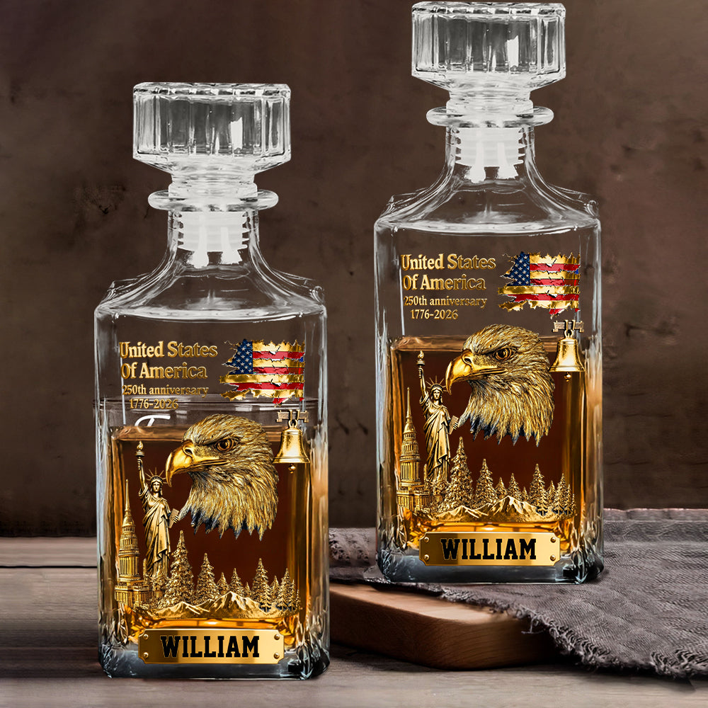 250th Anniversary - Personalized Bald Eagle Whiskey Glass