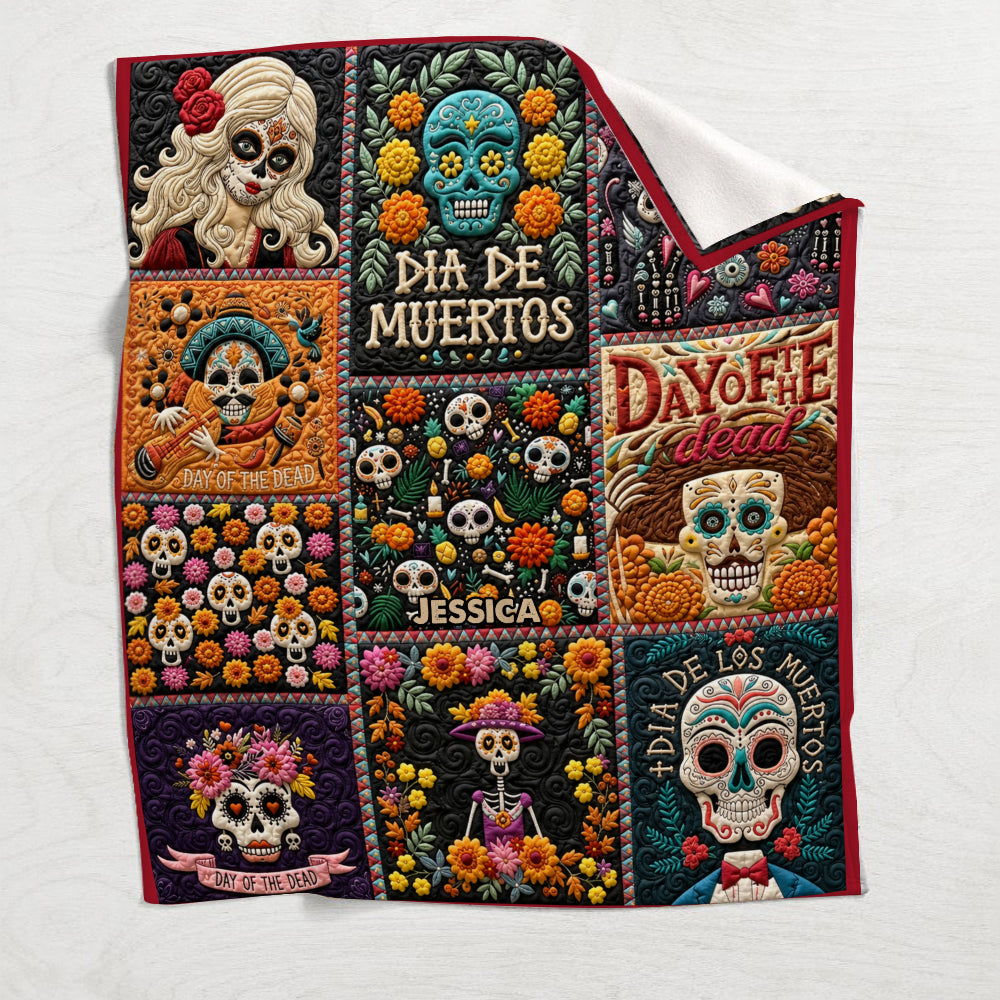 Day Of The Death - Personalized Latina Women Blanket