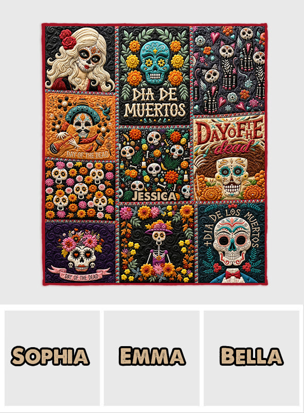 Day Of The Death - Personalized Latina Women Blanket