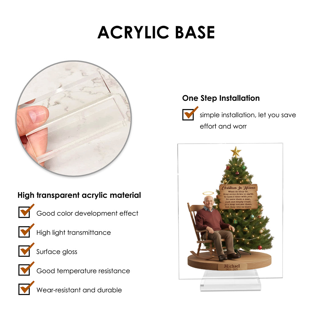 Noël au paradis - Plaque commémorative personnalisée en acrylique de forme personnalisée