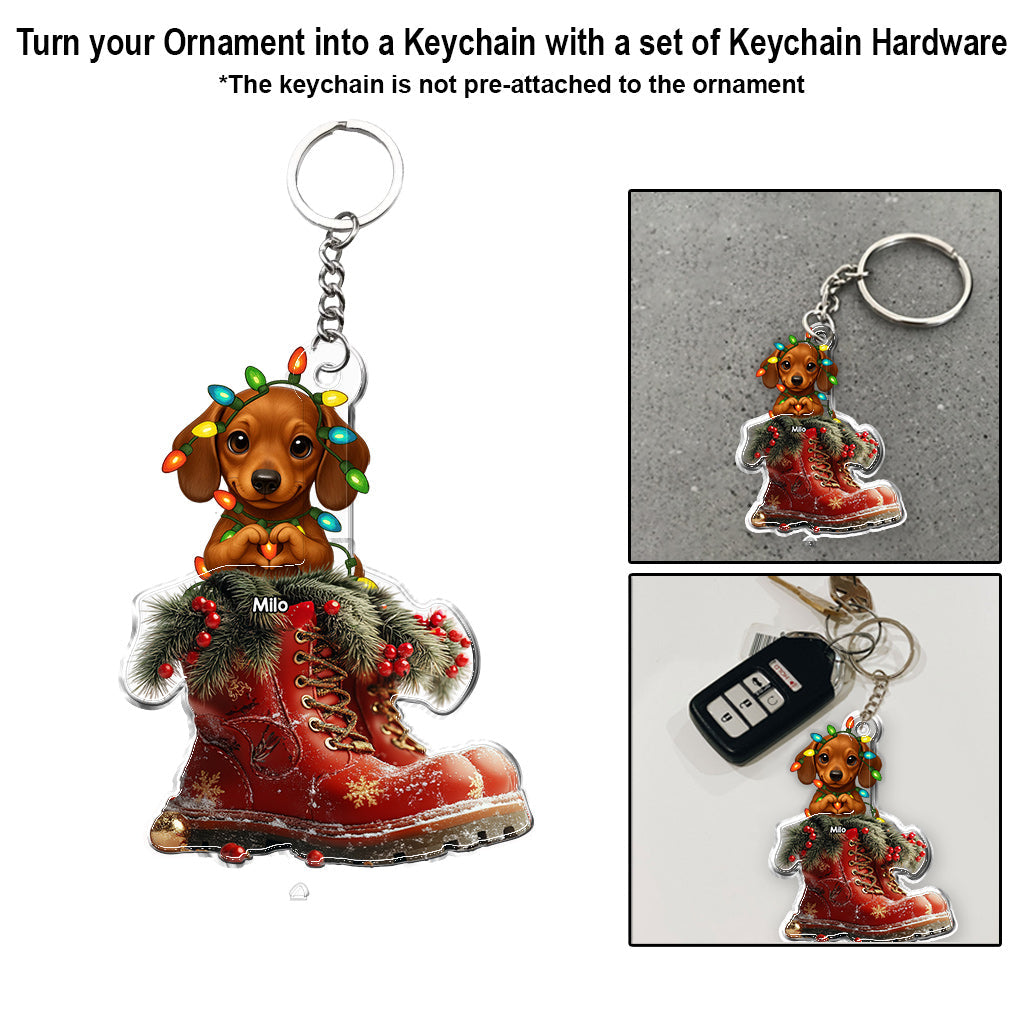 Bottes de Noël pour chien - Ornement personnalisé en forme de chien