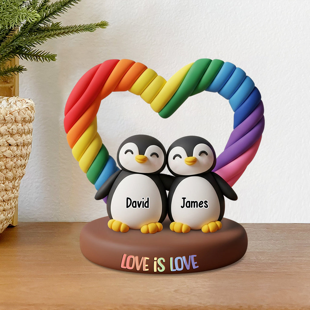 Love Is Love - Personalized LGBT Support Custom Shaped Acrylic Plaque