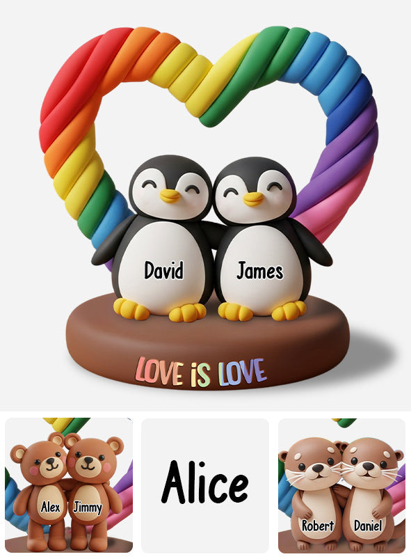 Love Is Love - Personalized LGBT Support Custom Shaped Acrylic Plaque