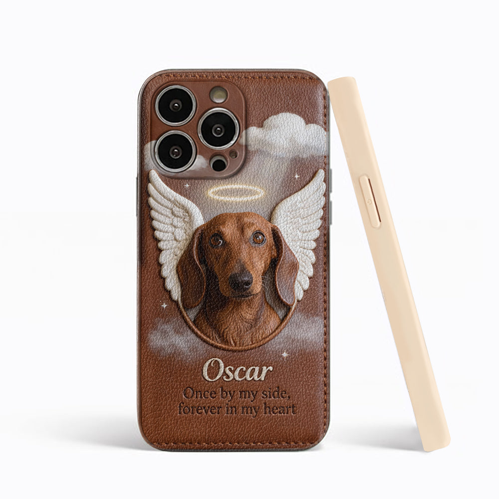 À mes côtés - Étui de téléphone personnalisé en cuir pour chien