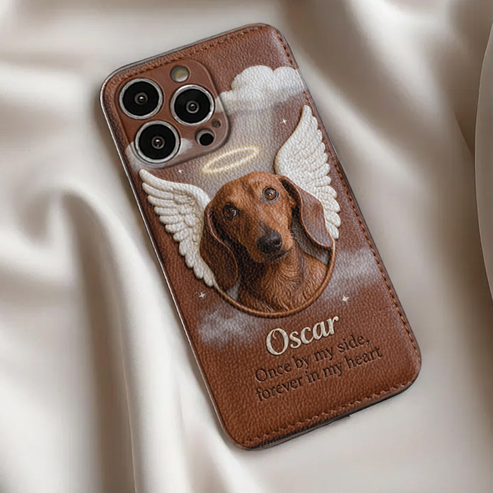 À mes côtés - Étui de téléphone personnalisé en cuir pour chien