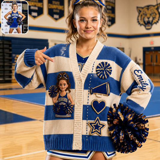 Cardigan Personnalisé pour Cheerleader Fier - Photo de Votre Choix