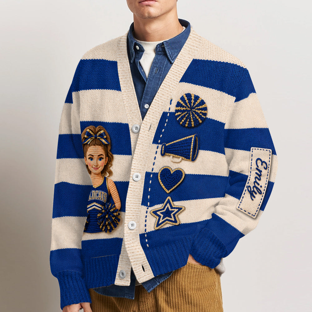 Cardigan Personnalisé pour Cheerleader Fier - Photo de Votre Choix