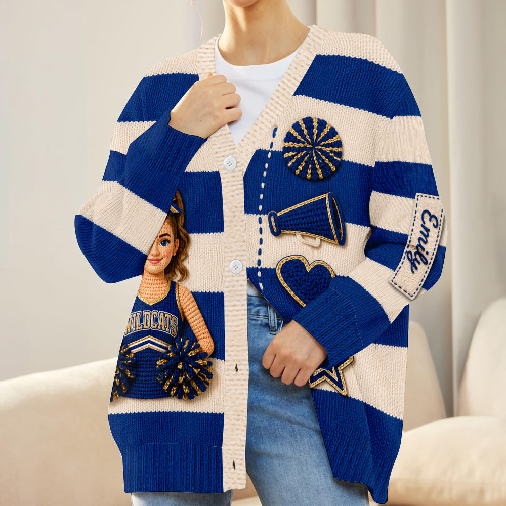 Cardigan Personnalisé pour Cheerleader Fier - Photo de Votre Choix