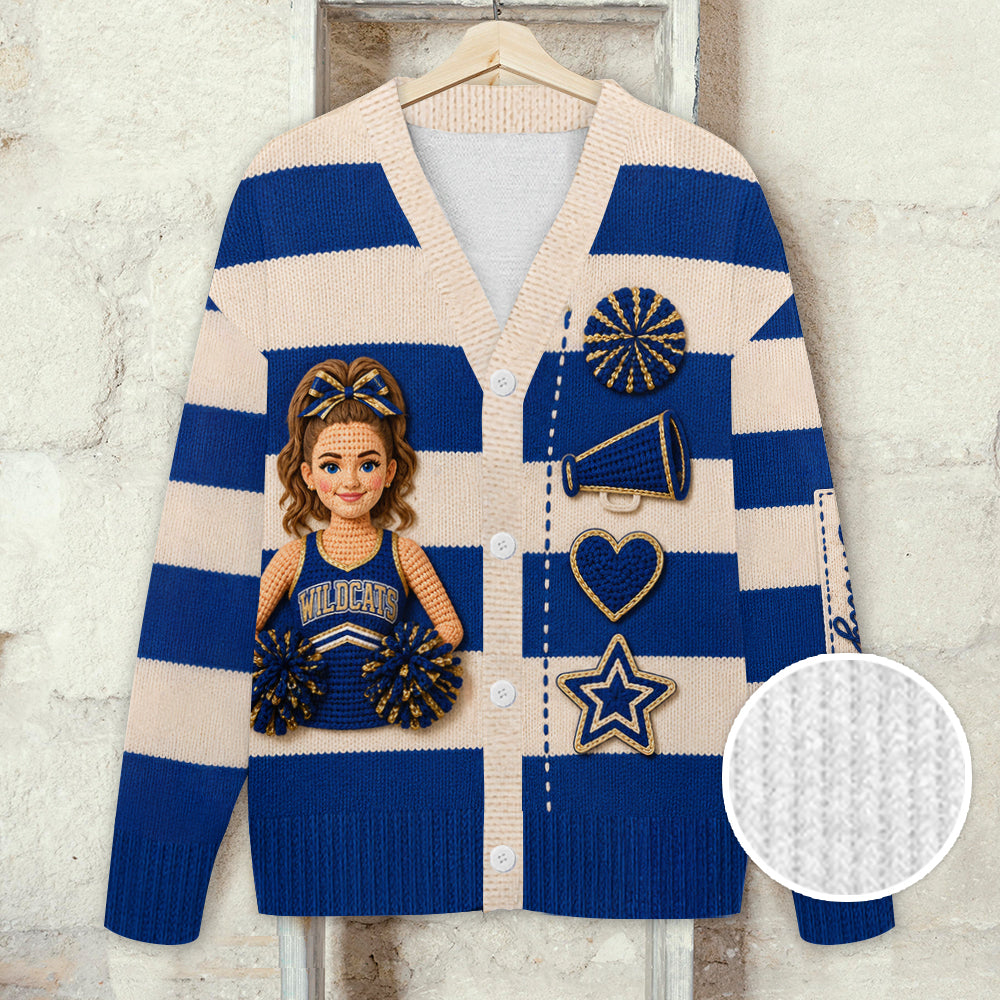 Cardigan Personnalisé pour Cheerleader Fier - Photo de Votre Choix