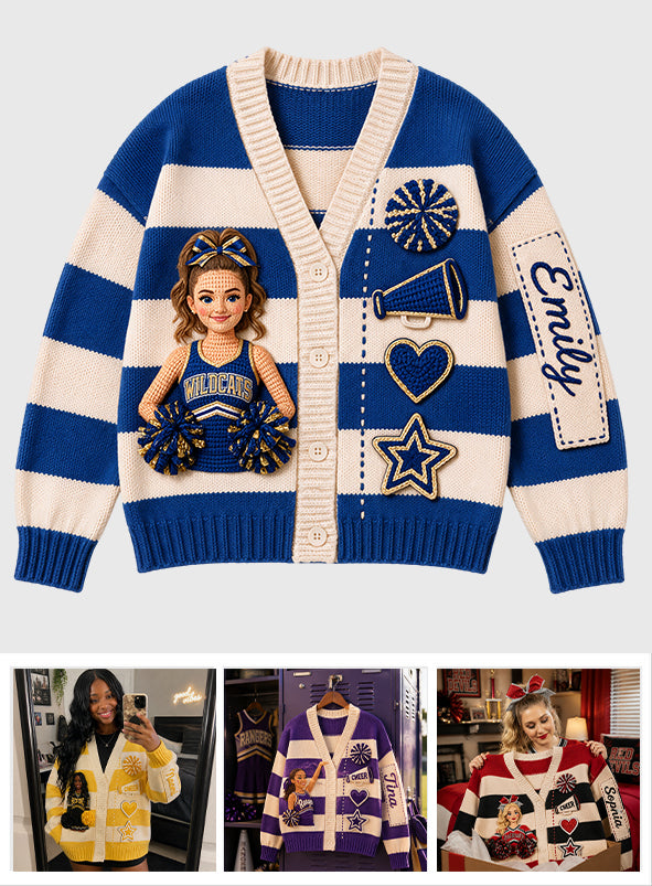Cardigan Personnalisé pour Cheerleader Fier - Photo de Votre Choix