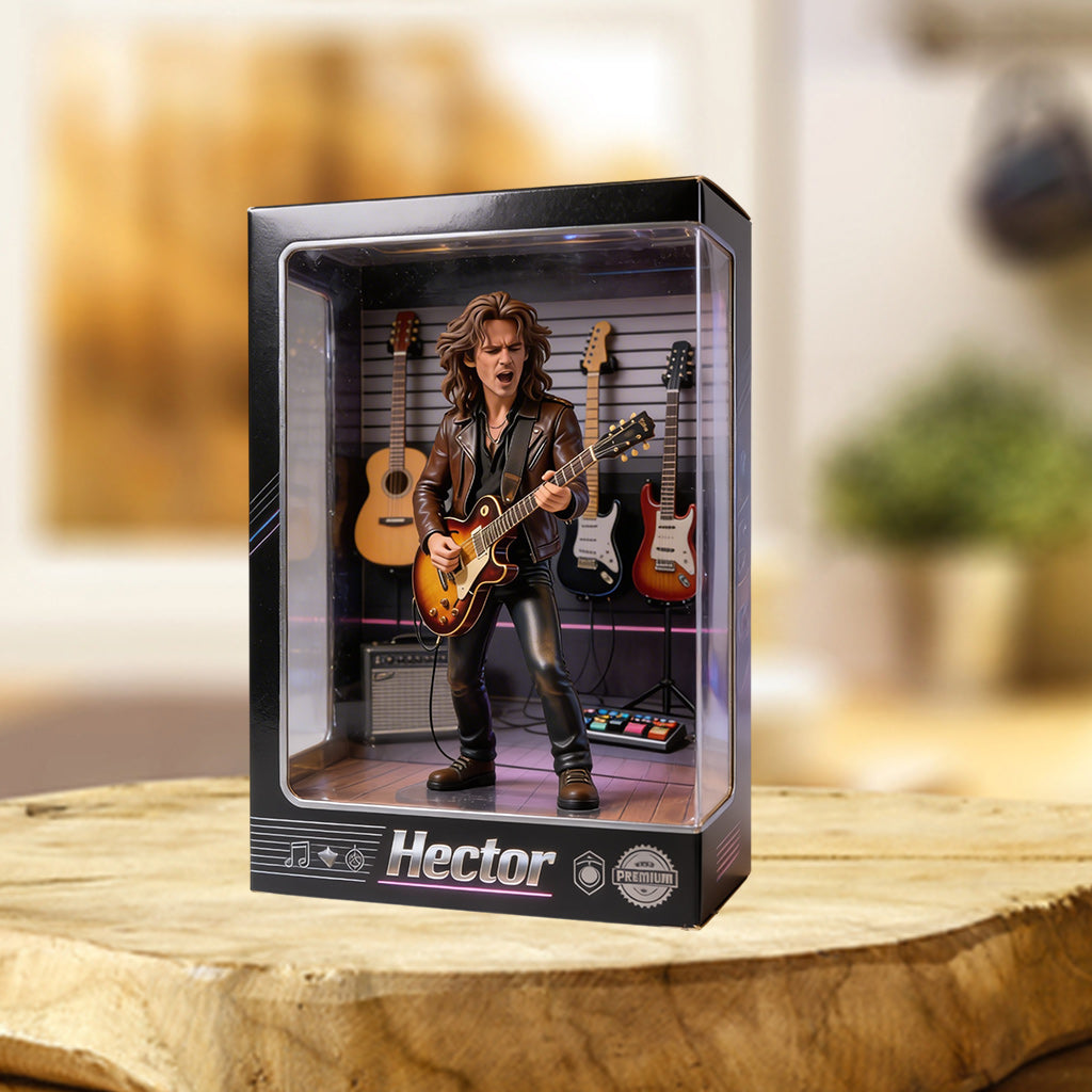 Photo Personnalisée - Plaque Acrylique en Forme de Guitare