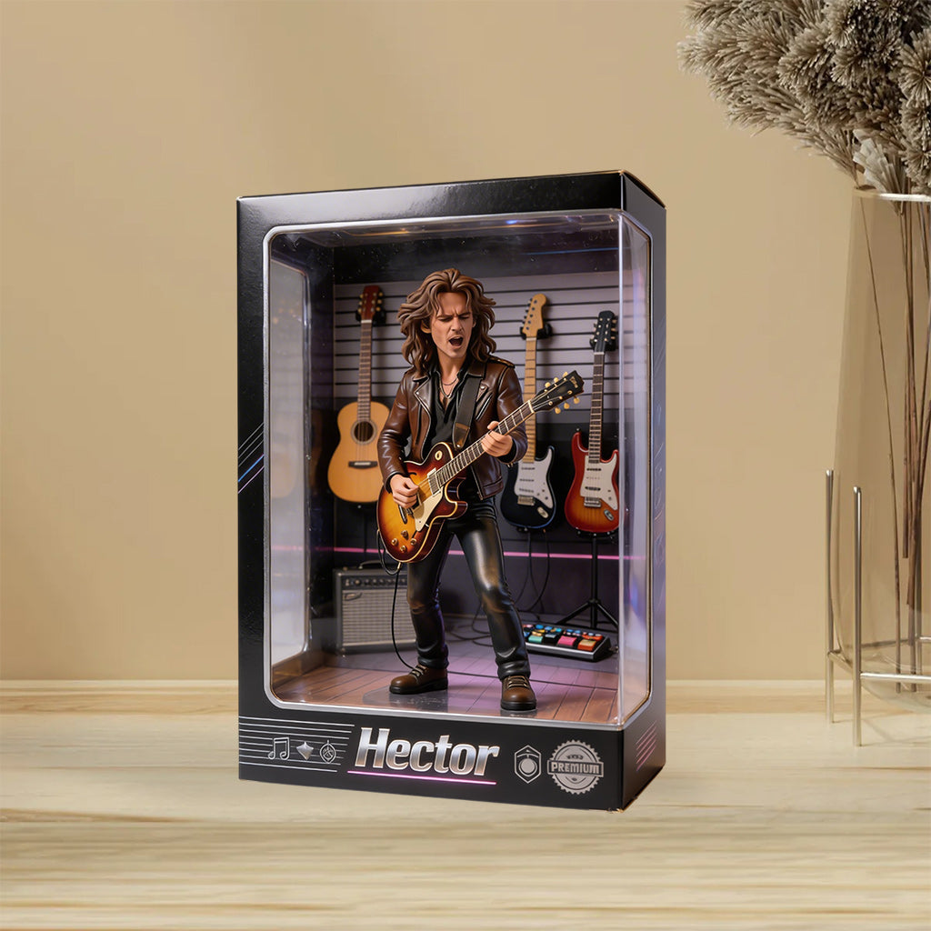 Photo Personnalisée - Plaque Acrylique en Forme de Guitare