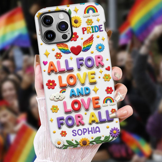 All For Love And Love For All - Personalized LGBT Support Full Print Phone Case