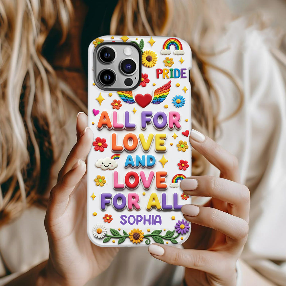 Tout pour l'amour et l'amour pour tous - Coque de téléphone personnalisée avec imprimé intégral en soutien LGBT