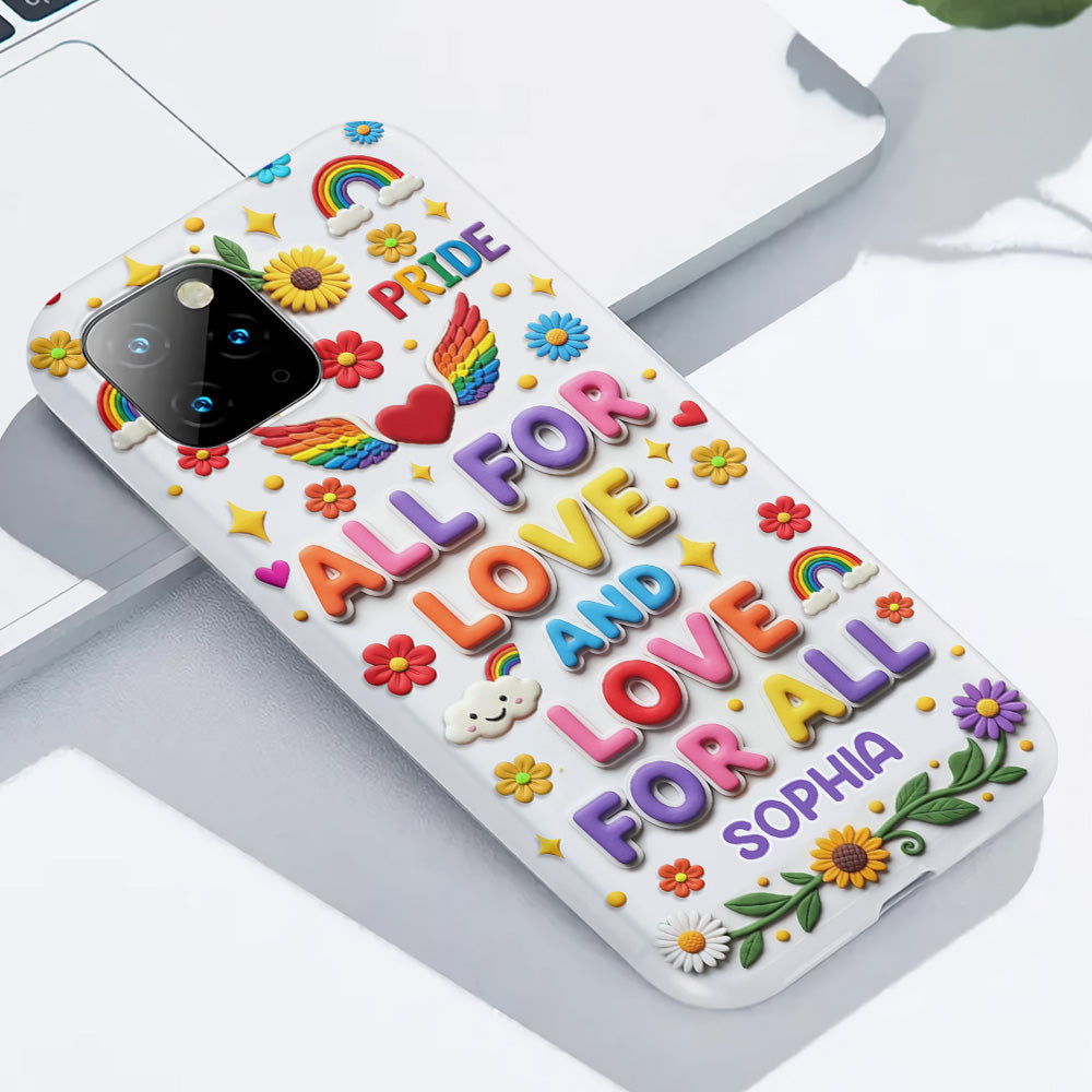 Tout pour l'amour et l'amour pour tous - Coque de téléphone personnalisée avec imprimé intégral en soutien LGBT