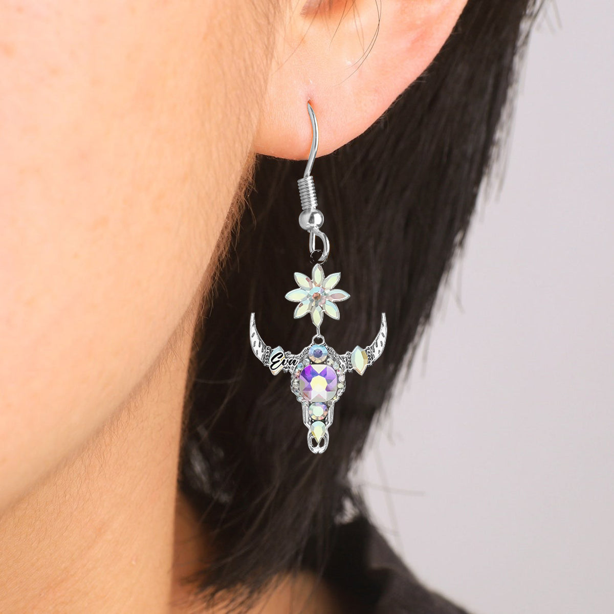 Magnifique tête de taureau - Boucles d'oreilles cowgirl personnalisées