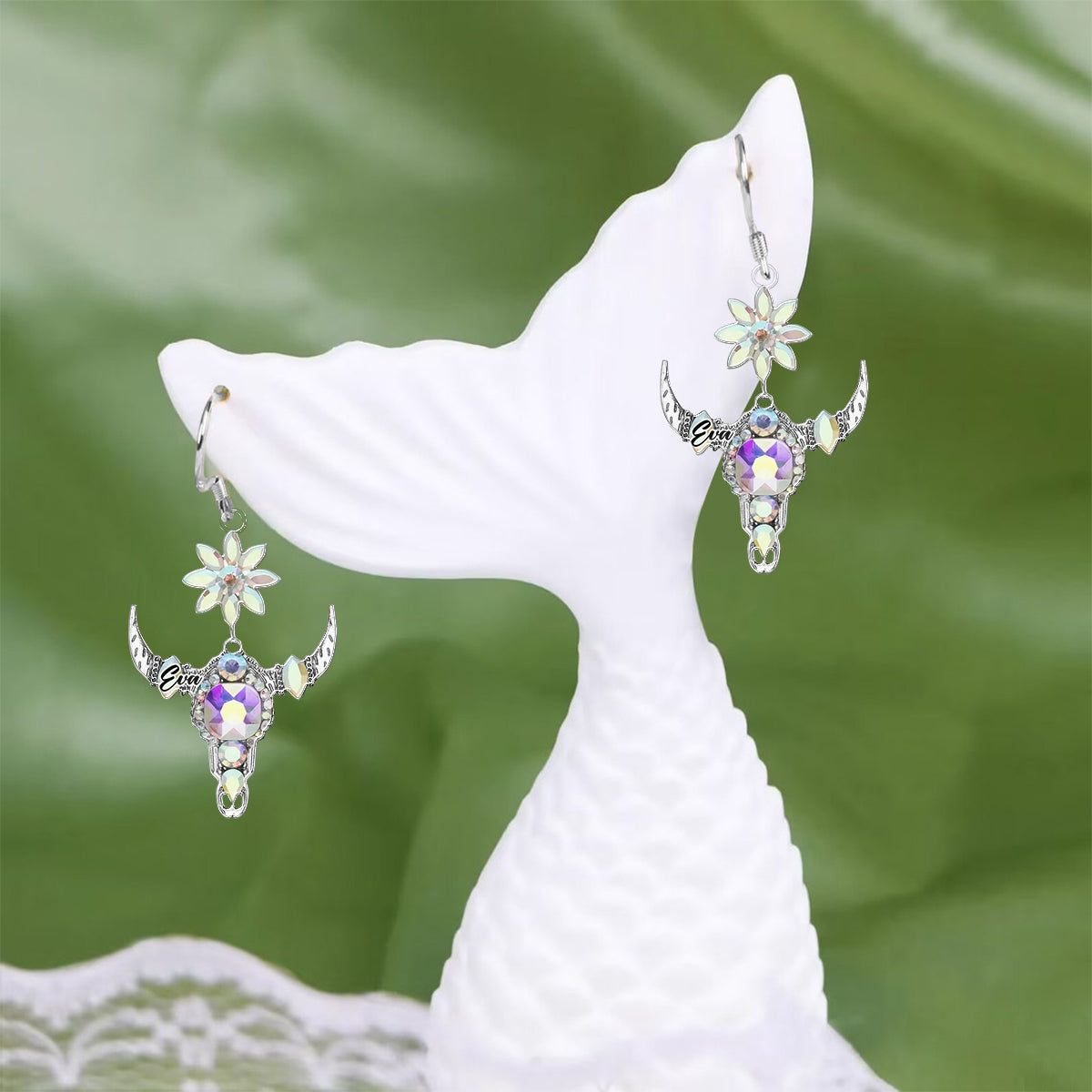 Magnifique tête de taureau - Boucles d'oreilles cowgirl personnalisées