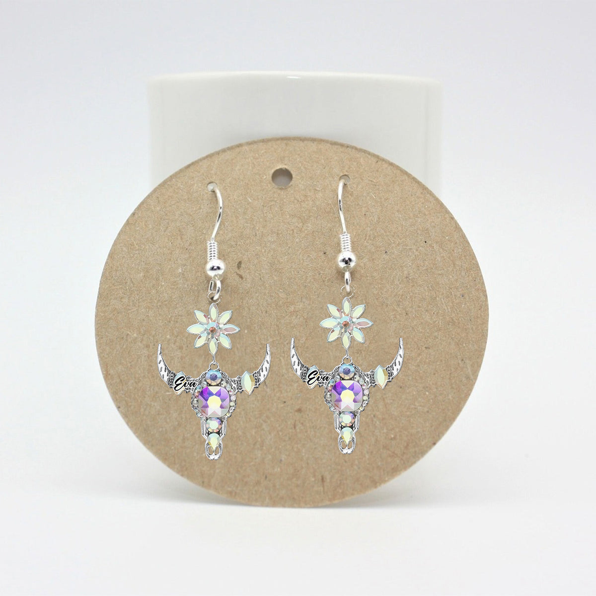 Magnifique tête de taureau - Boucles d'oreilles cowgirl personnalisées